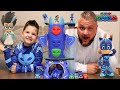 Pj masks catboy help caleb cross lava floor to save pj masks deluxe battle hq playset toy from romeo