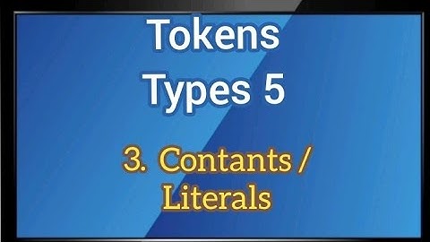 Tokens - Constants / Literals in C.. tamil explanation