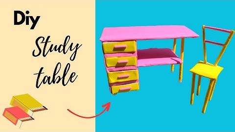 Diy Mini Study Table With Matchbox || How To Make Miniature Study Table || #diy #craft #youtube