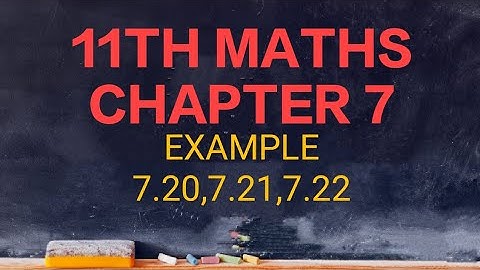 11TH MATHS/CHAPTER 7/MATRICES AND DETERMINANT/EXAMPLE 7.20,7.21,7.22(@ MATHS STUDENT)
