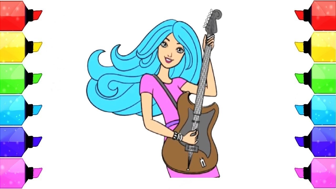 How to color Barbie - Drawing Barbie - For Kids - Videos for Children ...