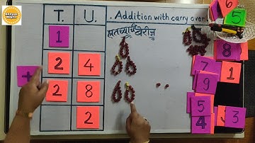 Addition with carry over | दोन अंकी संख्यांची हातच्याची बेरीज | Maths Basics | Maths for Class 2