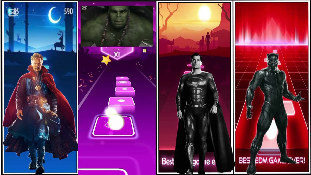 DOKTOR STRENGE VS HULK VS   SUPERMAN VS BLACK PANTHER VS TILES HOP