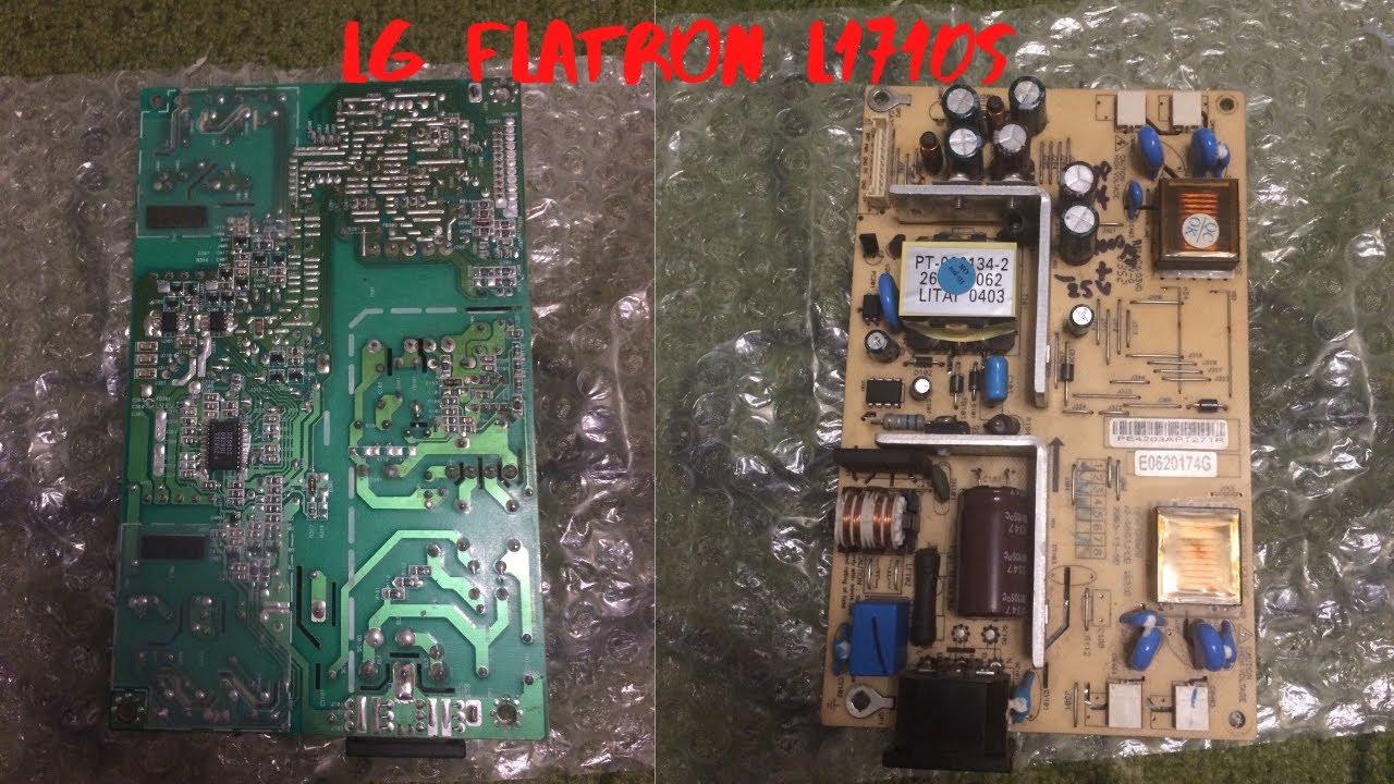 Монитор LG Flatron L1710S / не включается, FAN7601, p2103nv - YouTube