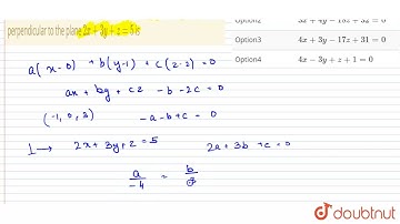 The equation of the plane passing through the points (0,1,2) and (-1,0,3)