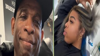 Deion Sanders Hilarious Reaction To His Daughter Shelomi Sanders New Hairstyle  Watch Reactions