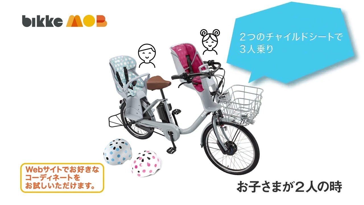 カラーコーデ デュアルドライブ ビッケ モブ ダークグレー 幼児2人同乗