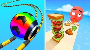 Going Balls VS Sandwich Runner, Talking Tom Hero Dash 6789 Hard Levels Tiktok Game Mobile Satisfying