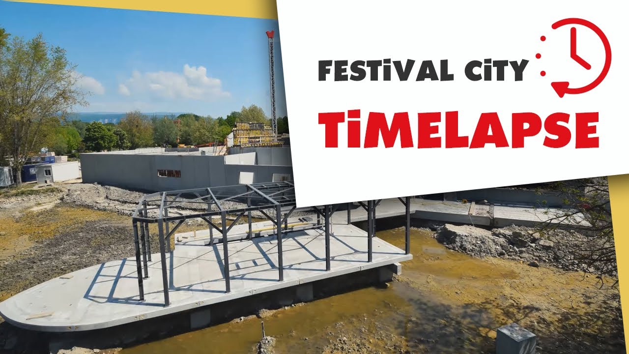 Le timelapse de Festival City : la construction du food-court | Les attractions Walibi