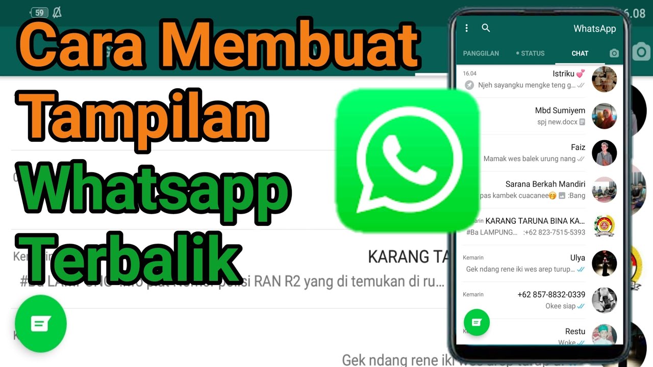 Cara Membuat Tampilan Whatsapp terbalik YouTube