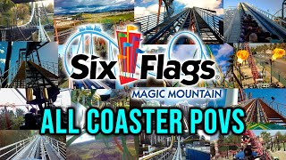 Six Flags Magic Mountain All Major Coaster POV Compilation in 4K