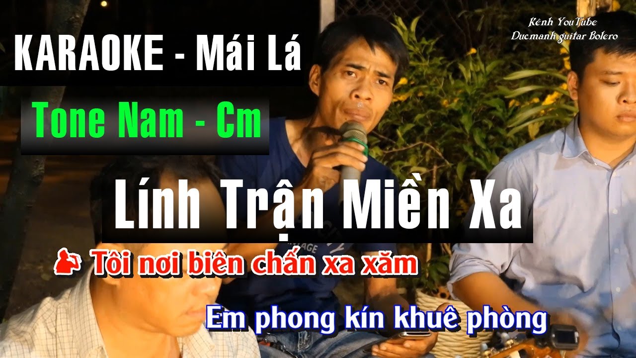 Karaoke  Lính Trận Miền Xa - Beat chuẩn ( Lão Nông Cần Thơ ) Tone Nam | Guitar Bolero Mái Lá