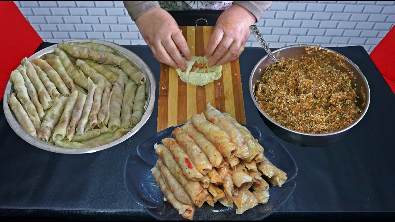 Stuffed Cabbage Rolls Recipe   Finely Wrapped Cabbage Leaves   Cabbage Wraps with Meat and Olive oil