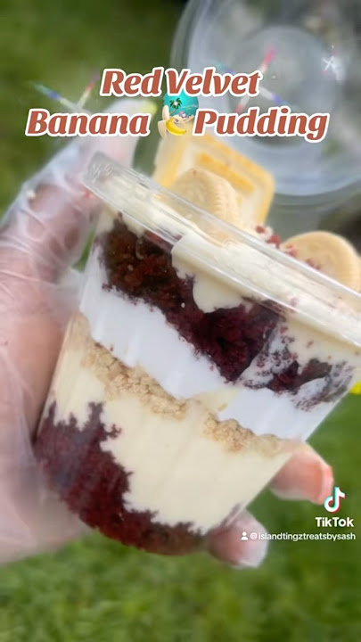 Red Velvet Banana 🍌 Pudding #bananapudding #redvelvet #pudding #baking