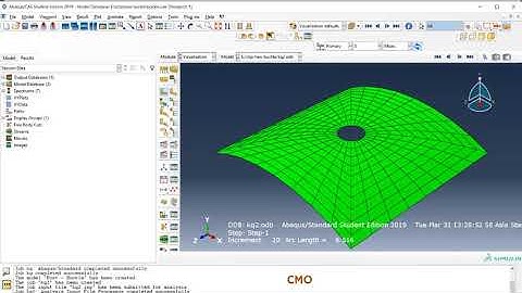 ABAQUS tutoria: Post-buckling analysis of a laminated shell