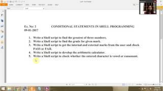 Unix Lab 2 -CONDITIONAL STATEMENTS IN SHELL PROGRAMMING