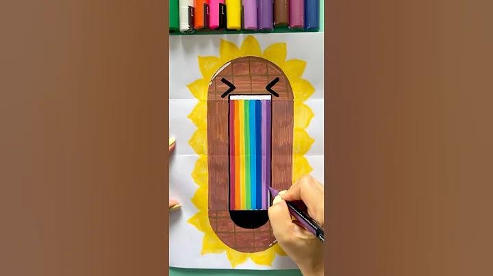 Satisfying Art 😆🌻🌈 #shorts #youtubeshorts #drawing #art #emojichallenge #emojis #viral #trending