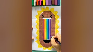 Satisfying Art 😆🌻🌈 #shorts #youtubeshorts #drawing #art #emojichallenge #emojis #viral #trending