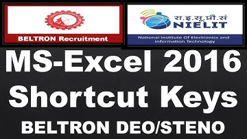 010 Ms Excel 2016 Shortcut Keys | NIOS BOOK CODE 336 | BELTRON | NIELIT | CCC Course | RMC Patna |