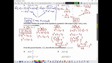 Symmetry, Transformations & Inverse Functions (Pre-Calculus 3.1, 2, 4 Review)
