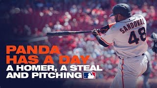 Sandoval homers, steals base, pitches a scoreless frame screenshot 5