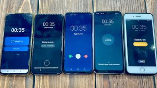 A Bunch of Ringing Alarm Clocks/ Xiaomi Redmi, Huawei, Tecno, Pocco Pro, iPhone/ Crazy Mobile