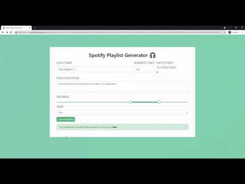 Spotify Playlist Generator Demo