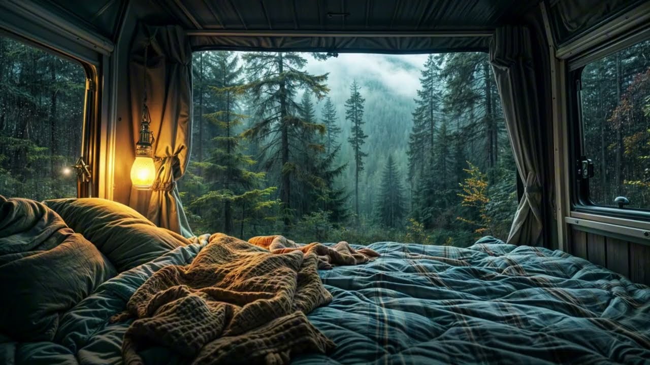 Heavy Rain & Thunderstorm Camping in Forest ⛈️ Cozy Tent Ambience for Sleep (4K)