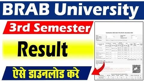 Brabu University UG Result | SEM 3 Result Declared Session 2023-27 || #brabuuniversity
