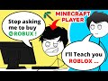 When a Minecraft Gamer plays ROBLOX | Minecraft vs Roblox