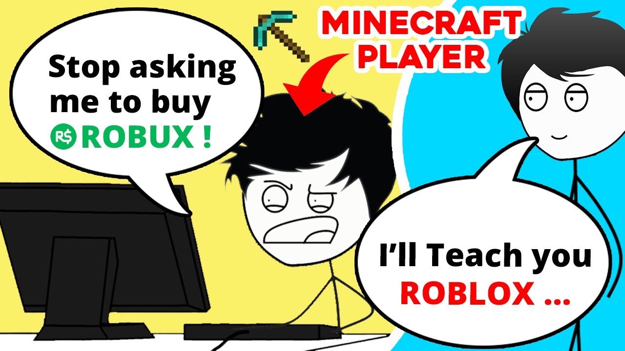 When A Minecraft Gamer Plays Roblox Minecraft Vs Roblox Youtube - roblox versus minecraft song