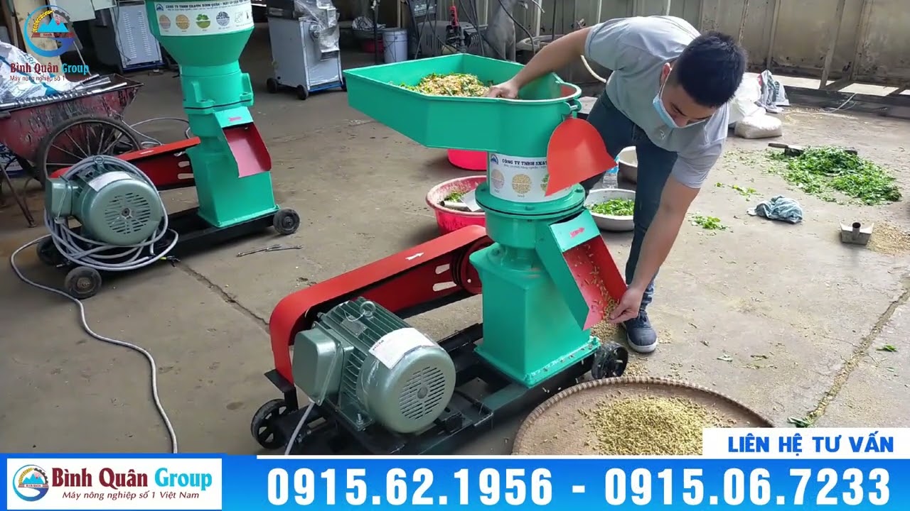 Máy Ép Cám Viên S250 Dùng Động Cơ  Bình Quân Group