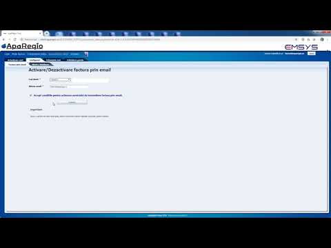 Activarea sau Dezactivarea facturii prin email Apa Regio