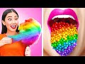 RAINBOW FOOD CHALLENGE 🌈 Candy Battle 🍭 Big, Medium and Small Food 123 GO! TRENDS
