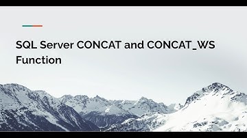 SQL Server  CONCAT and CONCAT_WS Function Tutorial