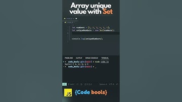 How to get the unique values in the array with Set #javascript?  #unique   #set  #shorts #code