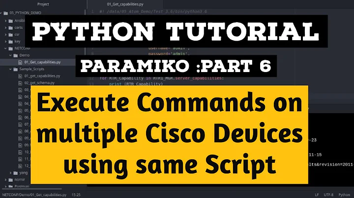 Python Tutorial: Execute commands on Multiple devices using same Script: Paramiko invoke shell