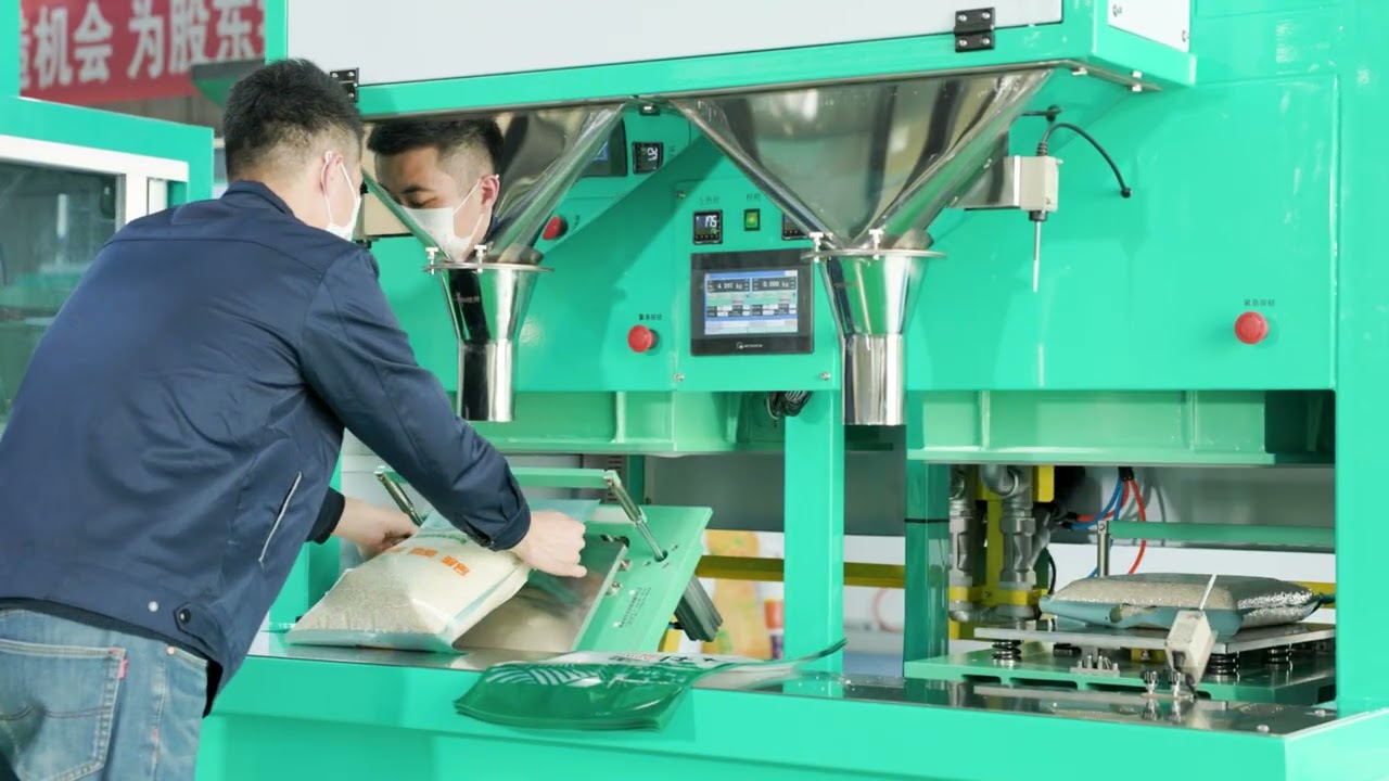 Jialong Technology | High-Efficiency Double-Station Vacuum Packaging Machine for Rice, Grains & Nuts