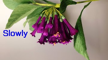 ABC TV | How To Make Iochroma Cyaneum Paper Flower From Crepe Paper (Slowly) - Craft Tutorial