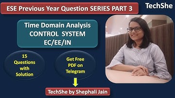 ESE/IES EE/ECE/IN Questions || Time Domain Analysis Part-3 || Control System