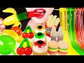 Asmr candy party banana jelly gummy fries burgers coke bottletiktok fruit jelly noodles eyeball