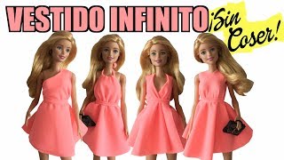cómo hacer un vestido infinito ropa sin coser para barbie