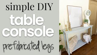 Simple DIY Hallway or Sofa Table Console with Prefabricated Wood Legs | Best Tips and Hack Build