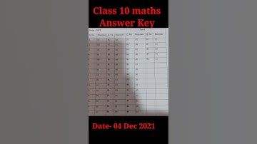 maths answer key || class 10|| Date 4 December 2021||Standard||