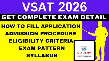VSAT 2026 Notification (Out), Application, Dates, Eligibility, Syllabus, Pattern, Admit Card