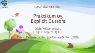 P5 - Explicit Cursors