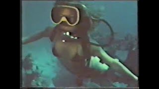 Vintage Scuba Diving Woman Dives And Snorkels 1970S