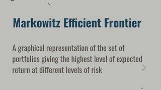 Markowitz Efficient Frontier - Super Stocks Market Concepts