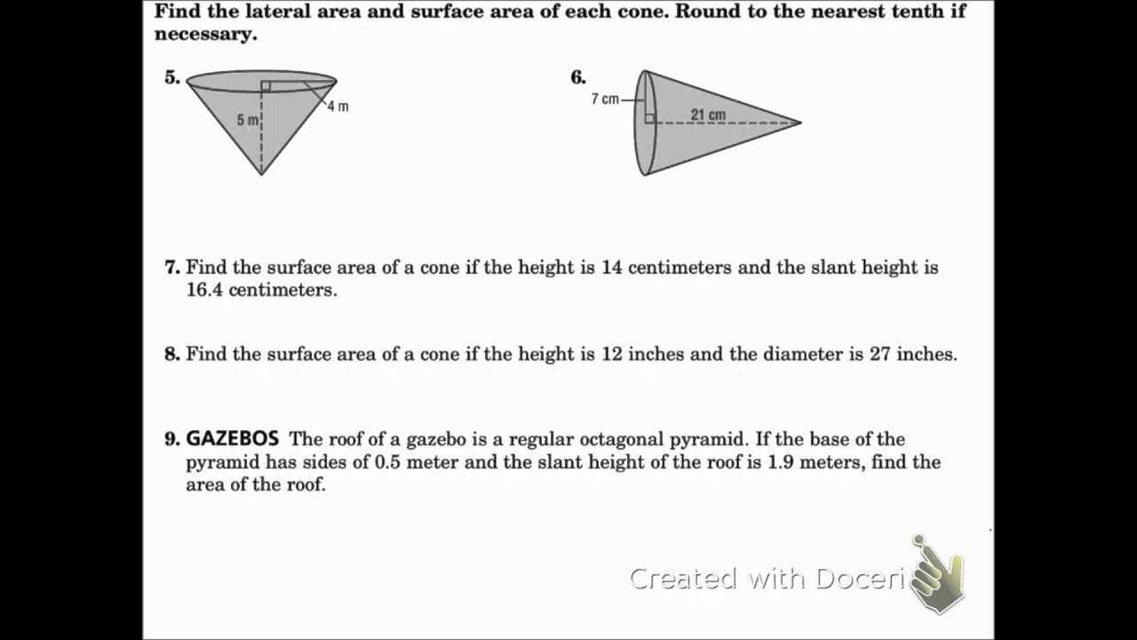 Geometry 12.3 Surface Areas of Pyramids and Cones - YouTube geometry-12-3-surface-areas-of-pyramids-and-cones-youtube