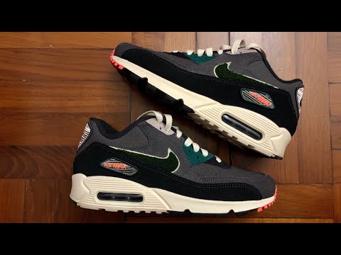 Nike Air Max 90 Premium SE | Oil Grey/ Rainforest On-feet Up Close Look - YouTube